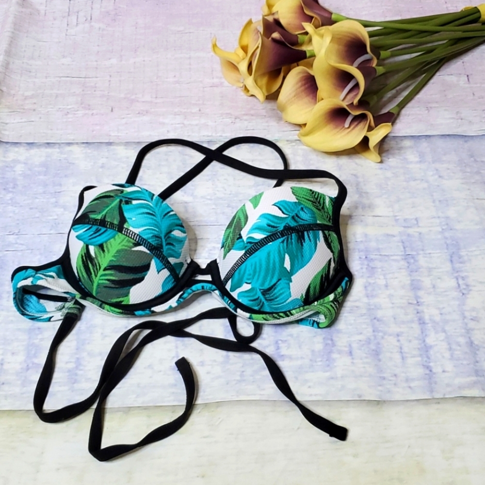 Hula Honey Palm Leaf Push Up Bikini Top